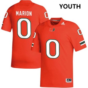 Youth Keelan Marion Orange Miami Hurricanes #0 College Football Stitched Jersey 133801-408