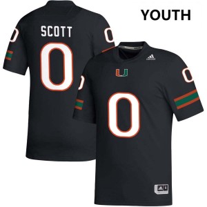 Youth Keionte Scott Black Miami Hurricanes #0 College Football NCAA Jerseys 478720-930