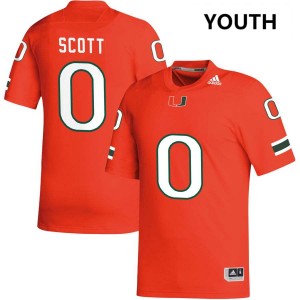 Youth Keionte Scott Orange Miami Hurricanes #0 College Football Official Jerseys 829094-210