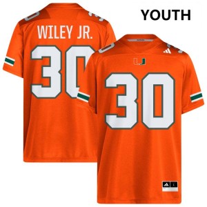 Youth Kellen Wiley Jr. Orange Miami Hurricanes #30 College Football University Jersey 707543-724