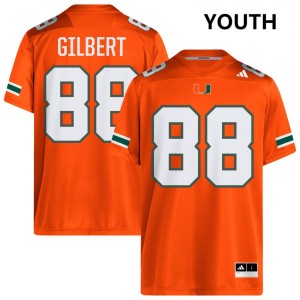 Youth Luka Gilbert Orange Miami Hurricanes #88 College Football Replica Jerseys 342613-279
