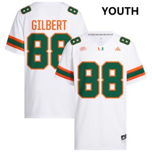 Youth Luka Gilbert White Miami Hurricanes #88 College Football Alumni Jerseys 215253-568