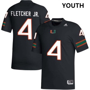 Youth Mark Fletcher Jr. Black Miami Hurricanes #4 College Football NCAA Jerseys 976832-798