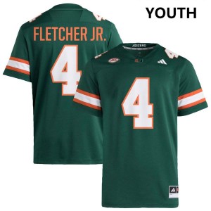 Youth Mark Fletcher Jr. Green Miami Hurricanes #4 College Football NCAA Jerseys 966327-138