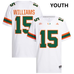 Youth Markeith Williams White Miami Hurricanes #15 College Football Player Jerseys 972524-770
