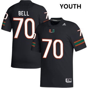 Youth Markel Bell Black Miami Hurricanes #70 College Football University Jersey 278455-325