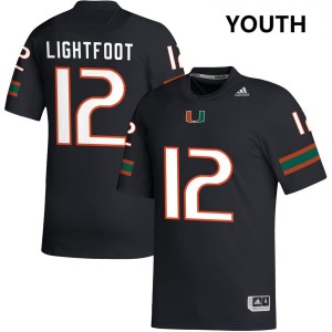 Youth Marquise Lightfoot Black Miami Hurricanes #12 College Football Alumni Jerseys 184380-367