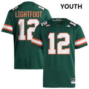 Youth Marquise Lightfoot Green Miami Hurricanes #12 College Football Replica Jersey 995983-147