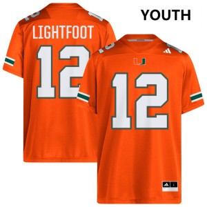 Youth Marquise Lightfoot Orange Miami Hurricanes #12 College Football University Jersey 190025-233