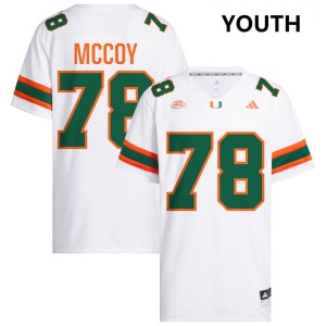 Youth Matthew McCoy White Miami Hurricanes #78 College Football Replica Jerseys 213392-245