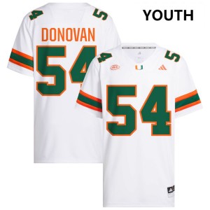 Youth Michael Donovan White Miami Hurricanes #54 College Football Stitched Jerseys 780238-920