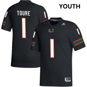 Youth Mohamed Toure Black Miami Hurricanes #1 College Football Official Jersey 570409-372