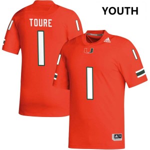 Youth Mohamed Toure Orange Miami Hurricanes #1 College Football High School Jersey 776916-950
