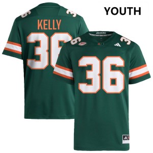 Youth Nick Kelly Green Miami Hurricanes #36 College Football Game Jerseys 418137-422