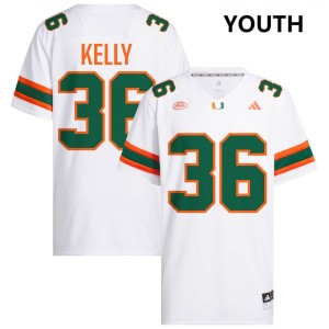 Youth Nick Kelly White Miami Hurricanes #36 College Football 2025 Jersey 134985-866