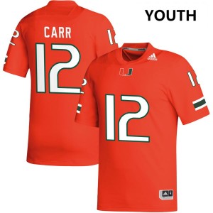 Youth Ny Carr Orange Miami Hurricanes #12 College Football Limited Jersey 739607-140
