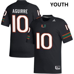 Youth Raul Aguirre Jr. Black Miami Hurricanes #10 College Football Official Jerseys 286937-809
