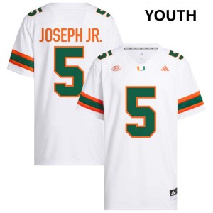 Youth Ray Ray Joseph Jr. White Miami Hurricanes #5 College Football Replica Jersey 897831-604