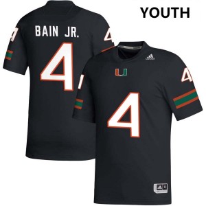 Youth Rueben Bain Jr. Black Miami Hurricanes #4 College Football Game Jerseys 609535-671