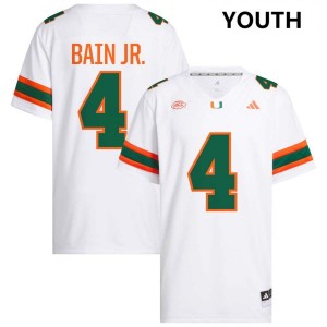 Youth Rueben Bain Jr. White Miami Hurricanes #4 College Football Limited Jerseys 580447-391