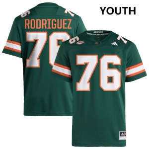 Youth Ryan Rodriguez Green Miami Hurricanes #76 College Football Replica Jerseys 705120-254