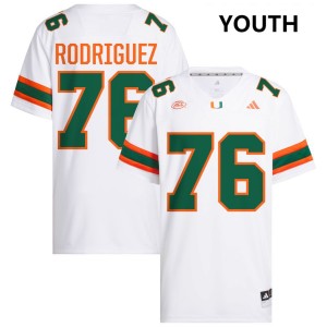 Youth Ryan Rodriguez White Miami Hurricanes #76 College Football 2025-26 Jersey 193503-707
