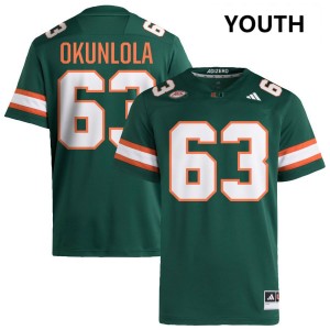 Youth Samson Okunlola Green Miami Hurricanes #63 College Football Game Jersey 918122-300