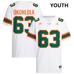 Youth Samson Okunlola White Miami Hurricanes #63 College Football Limited Jerseys 477179-270