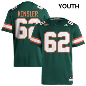 Youth Tommy Kinsler IV Green Miami Hurricanes #62 College Football NCAA Jersey 373757-588