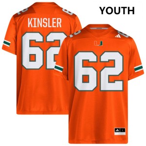 Youth Tommy Kinsler IV Orange Miami Hurricanes #62 College Football University Jerseys 789039-550
