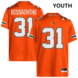 Youth Wesley Bissainthe Orange Miami Hurricanes #31 College Football Replica Jerseys 534817-193