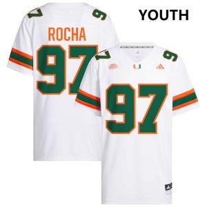 Youth Will Rocha White Miami Hurricanes #97 College Football Official Jerseys 579513-724