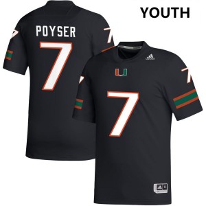 Youth Zechariah Poyser Black Miami Hurricanes #7 College Football Limited Jerseys 892413-474