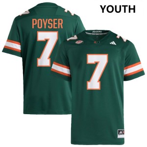 Youth Zechariah Poyser Green Miami Hurricanes #7 College Football Stitched Jerseys 179353-914