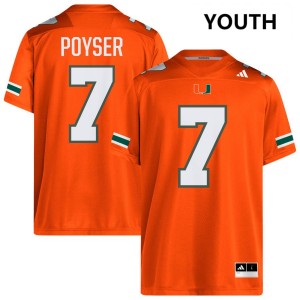 Youth Zechariah Poyser Orange Miami Hurricanes #7 College Football Official Jersey 610251-557